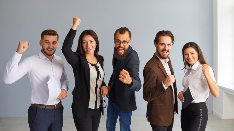 Des entrepreneurs avec un état d'esprit gagnant