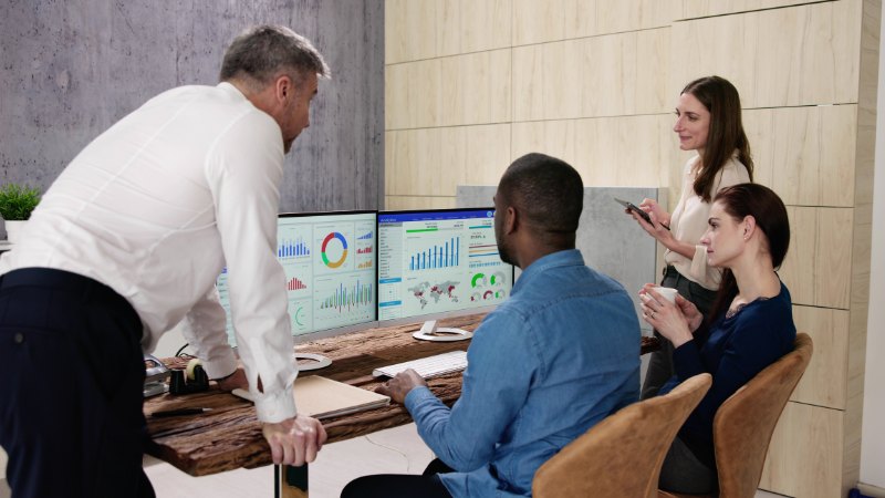 Une entreprise qui exploite un tableau de bord de ses activités