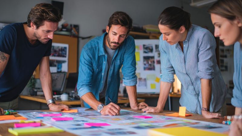 Une équipe qui structure l'organisation d'une entreprise